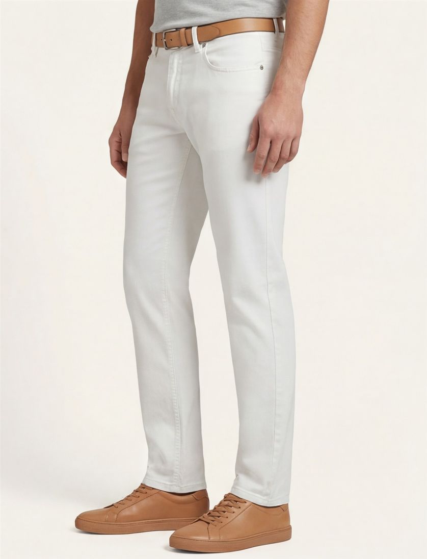 Gardeur off white slim fit 5-pocket slim fit katoen