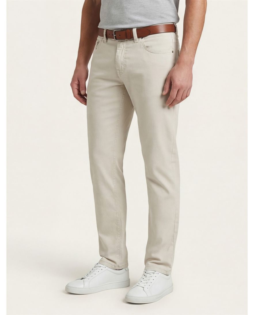 Gardeur pantalon 5 pocket beige effen