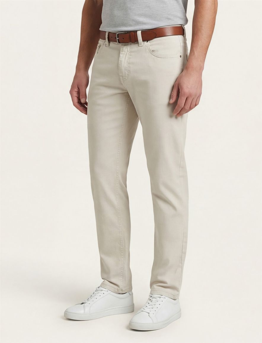Gardeur pantalon 5 pocket beige effen