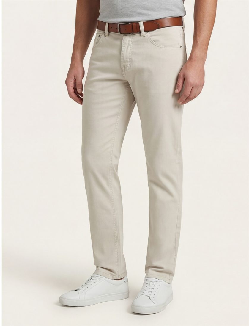 Gardeur pantalon beige effen 5 pocket