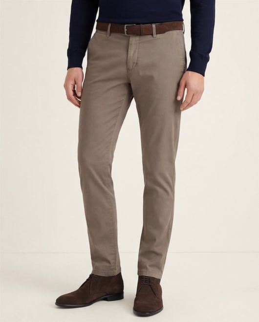 Gardeur chino broek donkerbruin