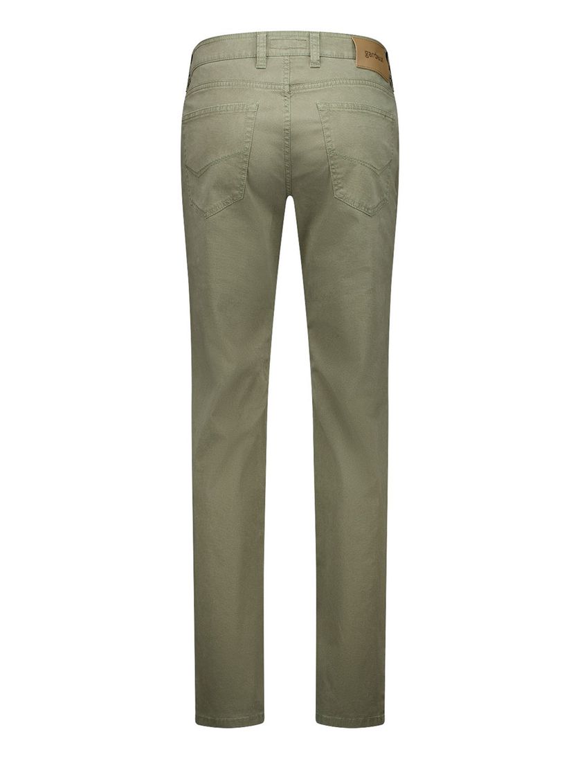 Olijfgroene Gardeur 5-pocket katoen modern fit