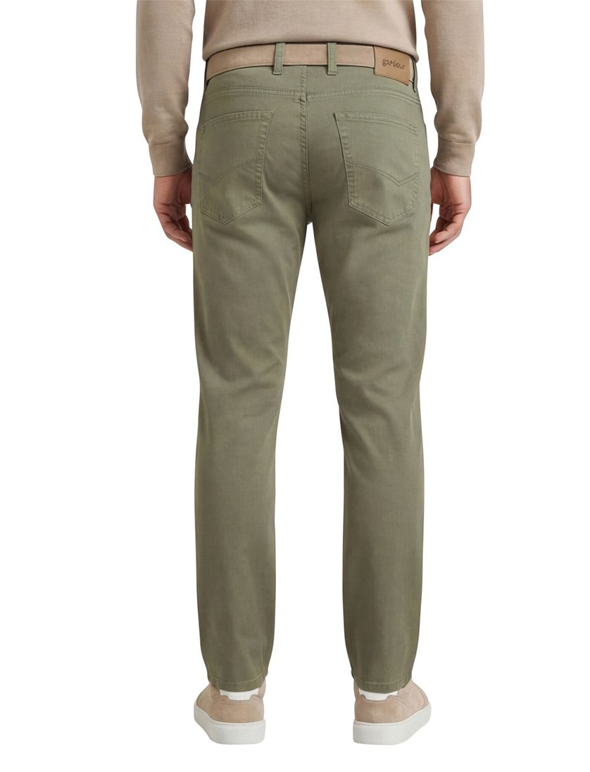 Olijfgroene Gardeur 5-pocket katoen modern fit