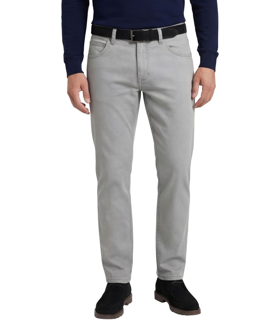 Gardeur lichtgrijze 5-pocket modern fit katoen