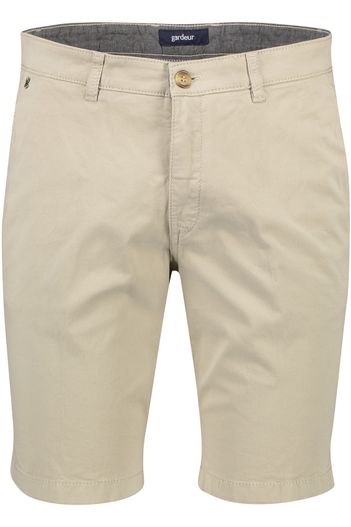 Gardeur Gardeur korte broek beige effen katoen