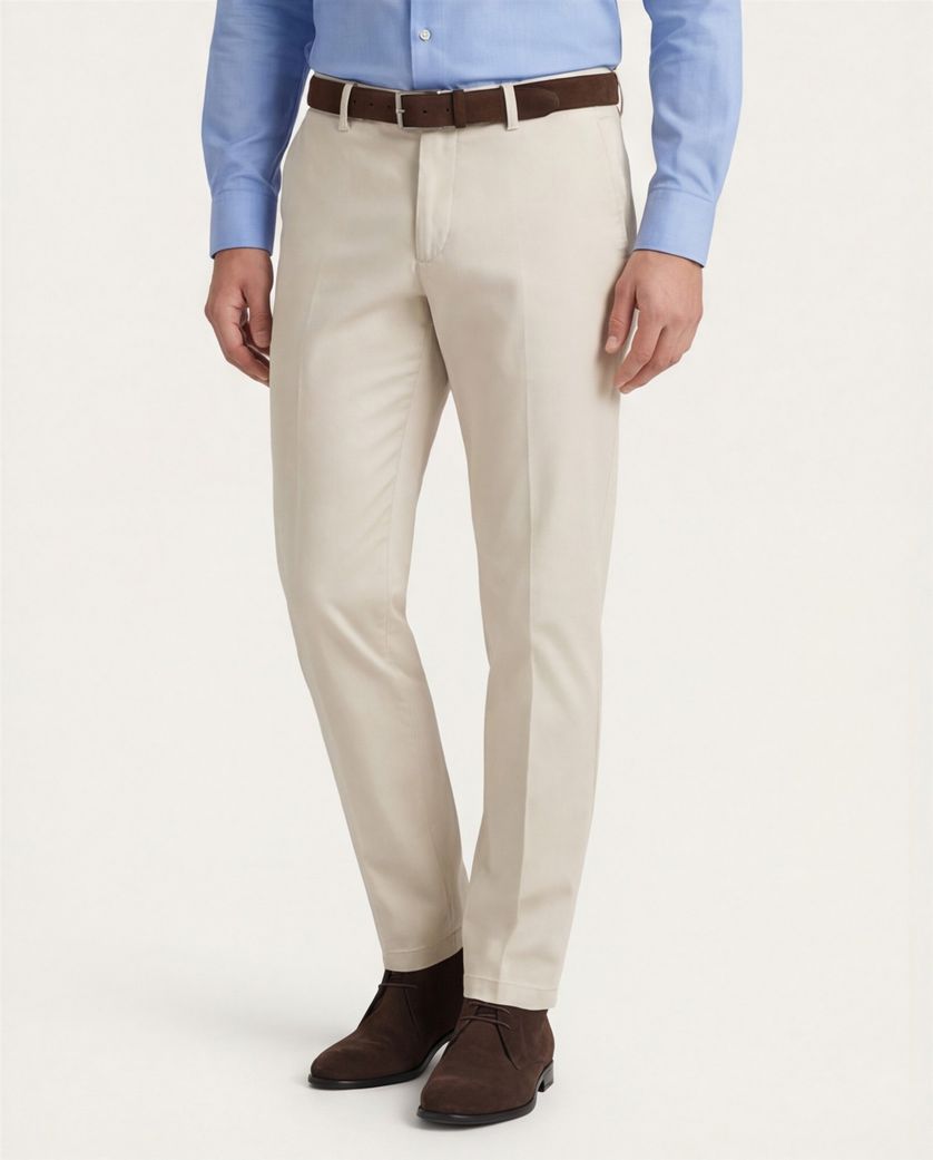 Gardeur beige katoenen slim fit chino