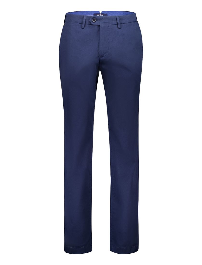 Gardeur slim fit pantalon donkerblauw katoen
