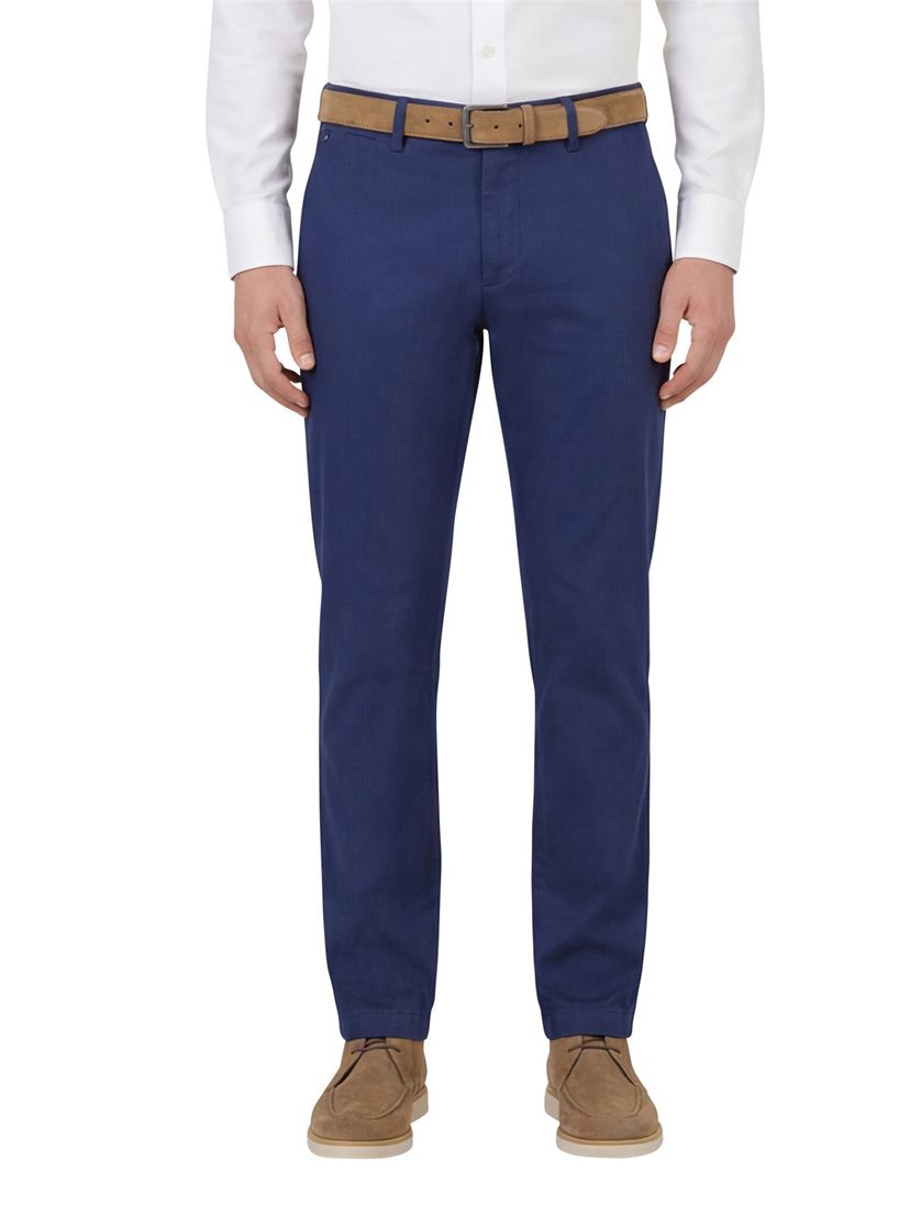 Gardeur slim fit pantalon donkerblauw katoen