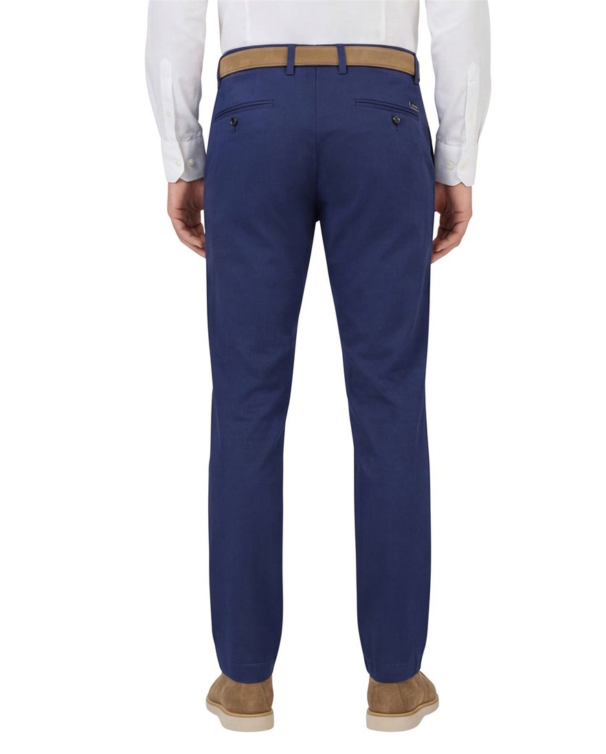 Katoenen Gardeur pantalon donkerblauw katoen slim fit