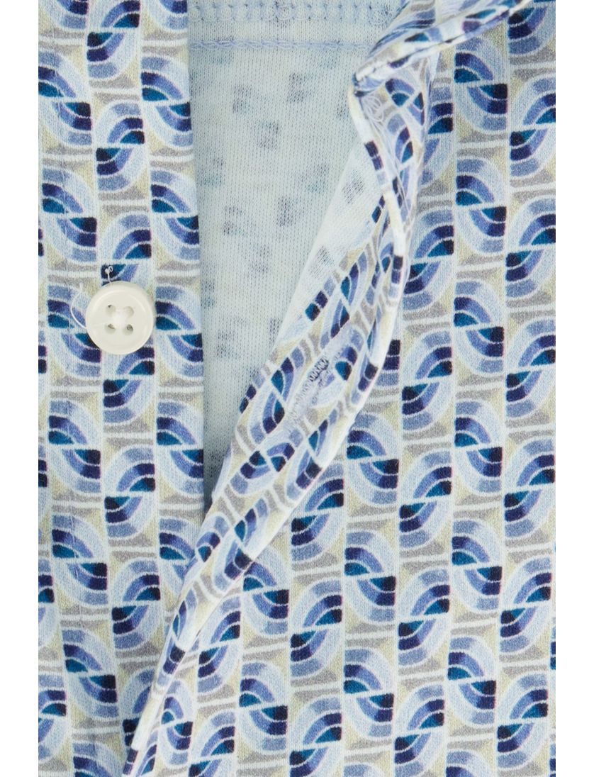 Desoto overhemd slim fit blauw geprint katoen