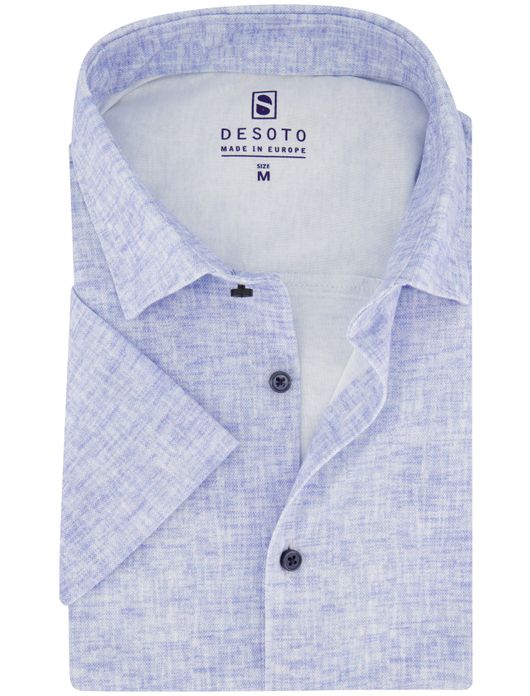 Desoto overhemd korte mouw blauw