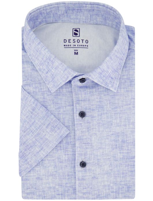 Desoto overhemd korte mouw blauw