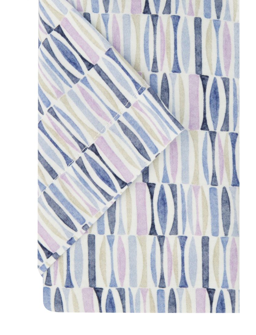 Desoto overhemd slim fit blauw paars geprint