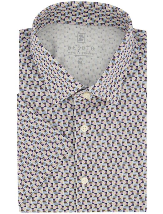 Desoto overhemd korte mouw multicol