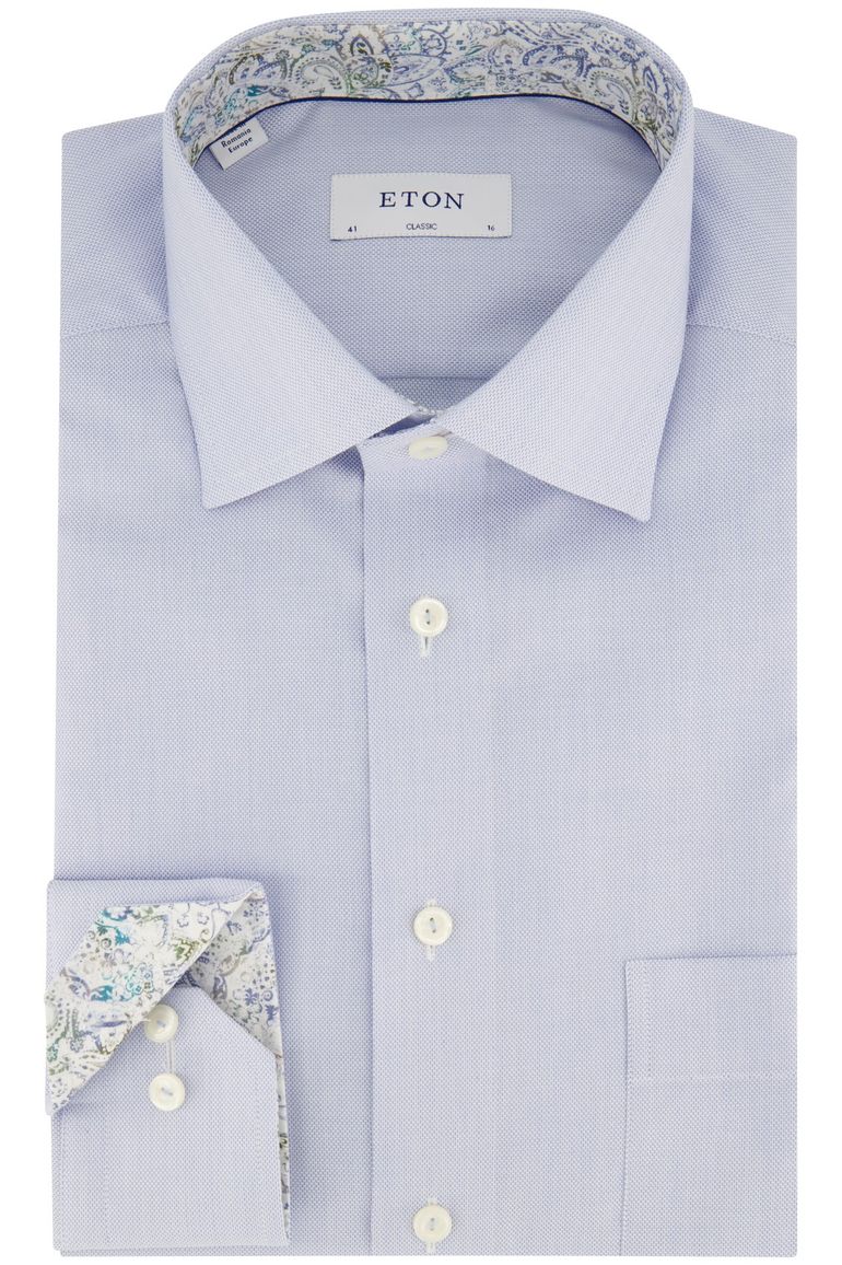 Eton overhemd lichtblauw effen