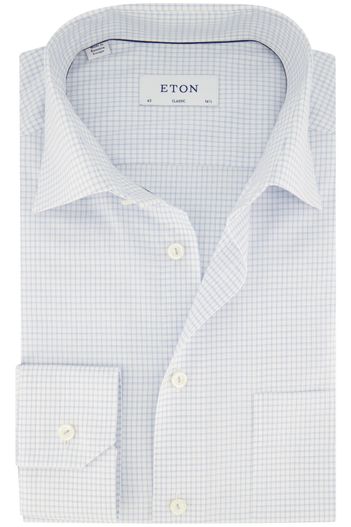 Eton Eton classic fit overhemd wit geruit