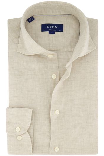 Eton Eton overhemd beige normale fit katoen