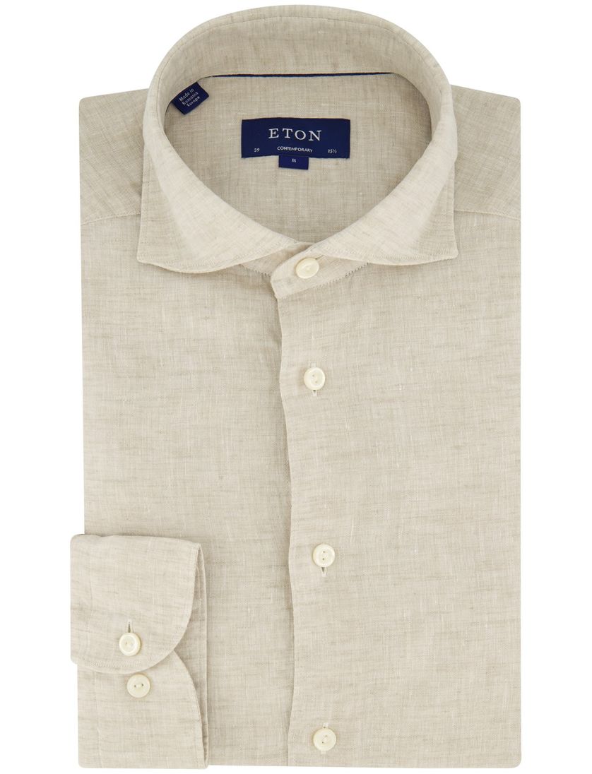 Eton overhemd normale fit katoen beige