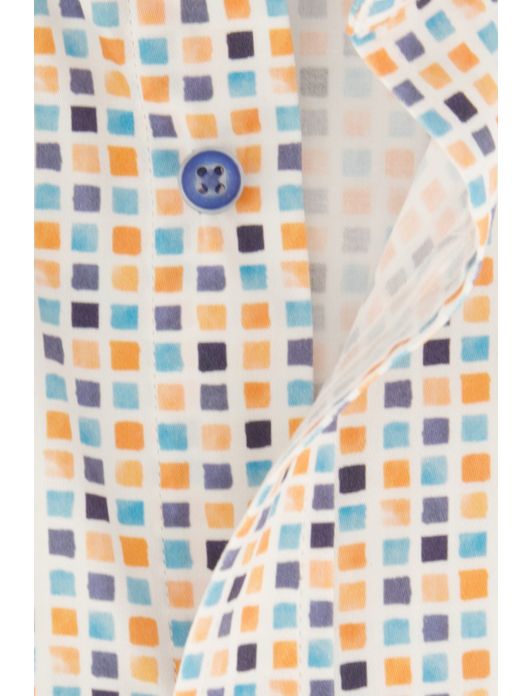 Giordano overhemd korte mouw geprint geel