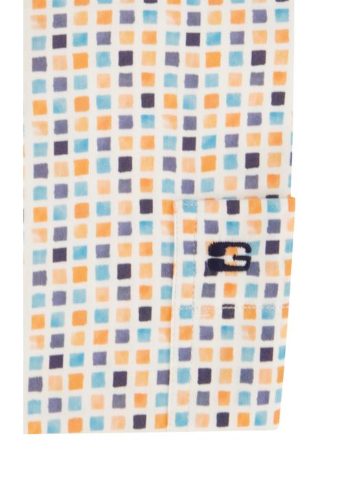 Giordano overhemd korte mouw geprint geel