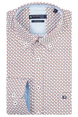 Giordano Giordano casual overhemd wijde fit oranje geprint katoen