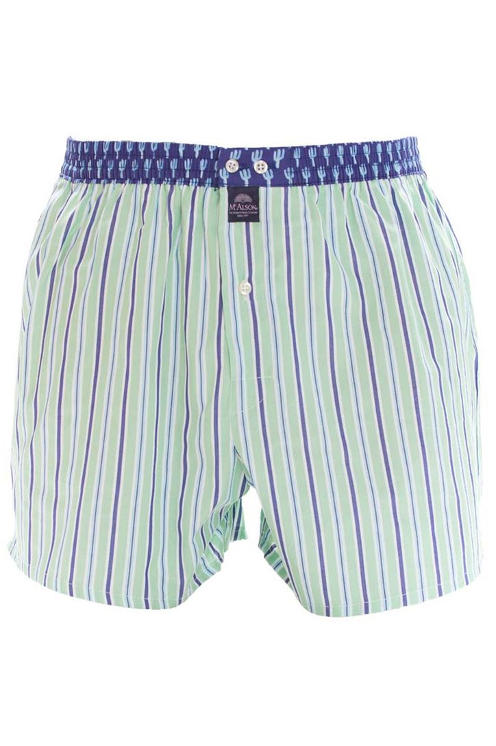 Mc Alson boxershort groen blauw gestreept katoen