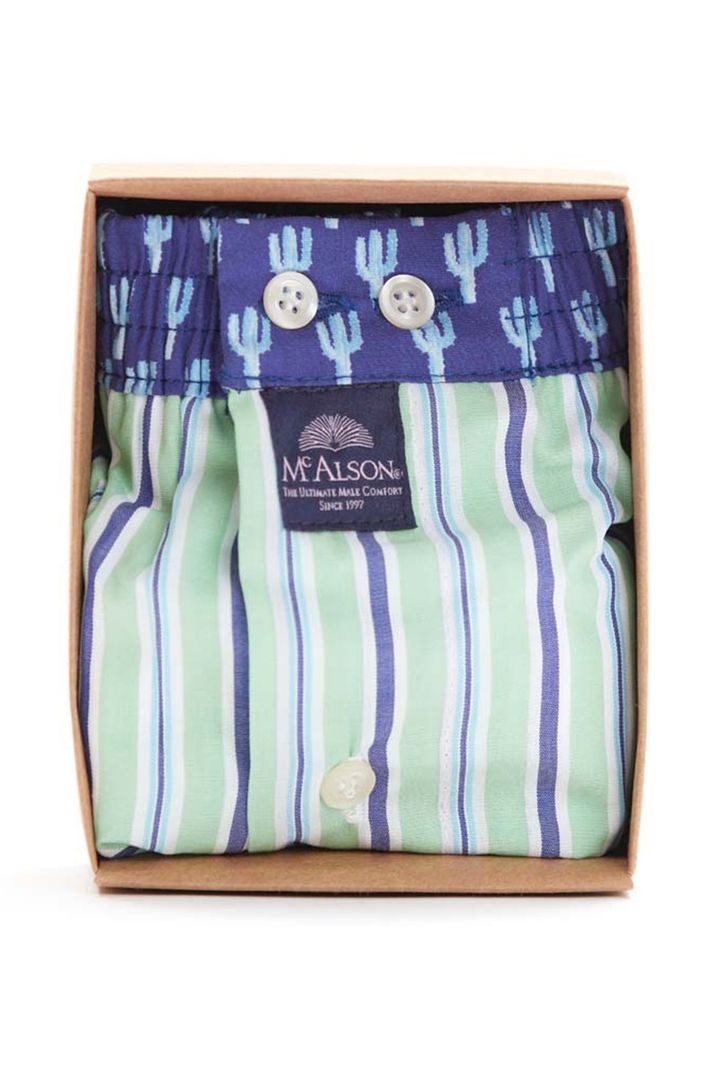 Mc Alson boxershort groen blauw gestreept katoen