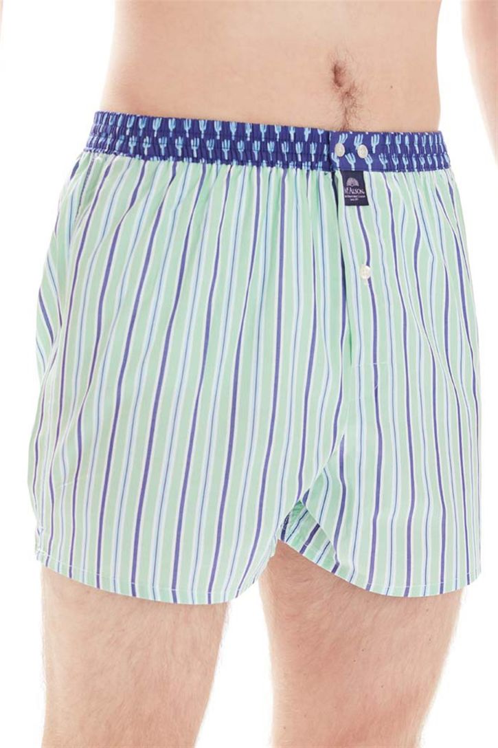 Mc Alson boxershort groen blauw gestreept katoen