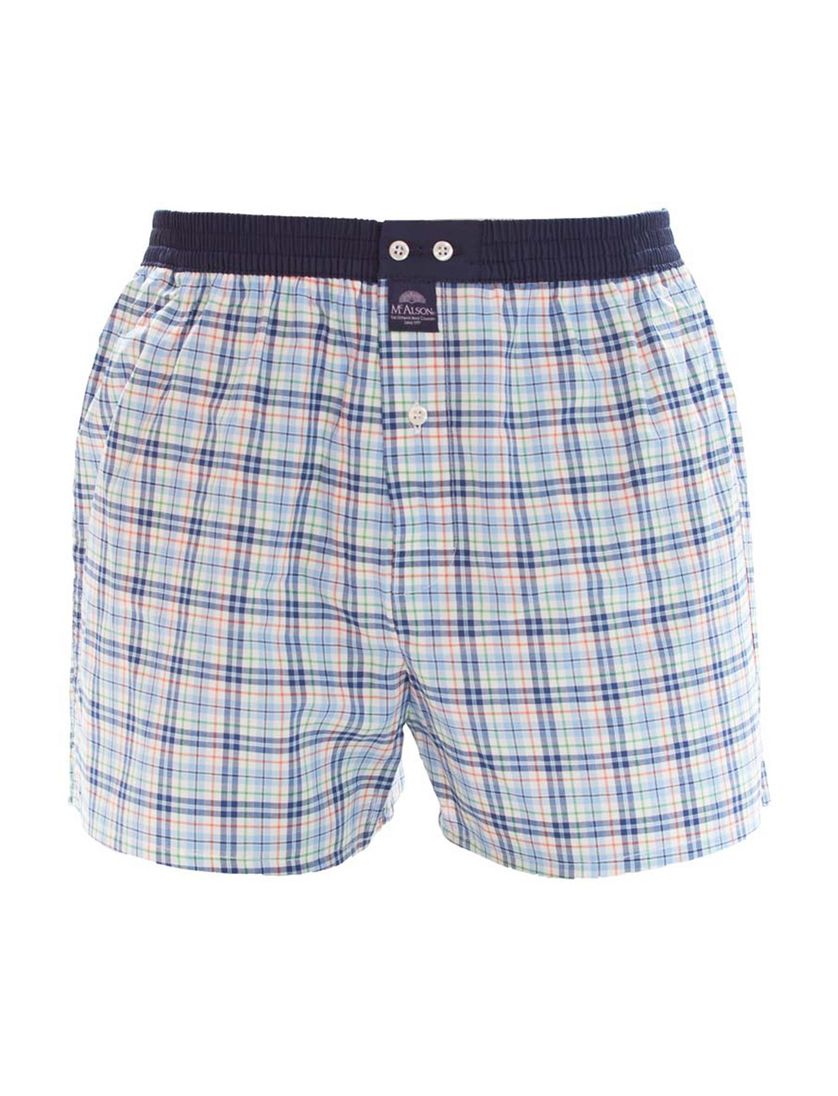 Boxershort geruit Mc Alson blauw katoen