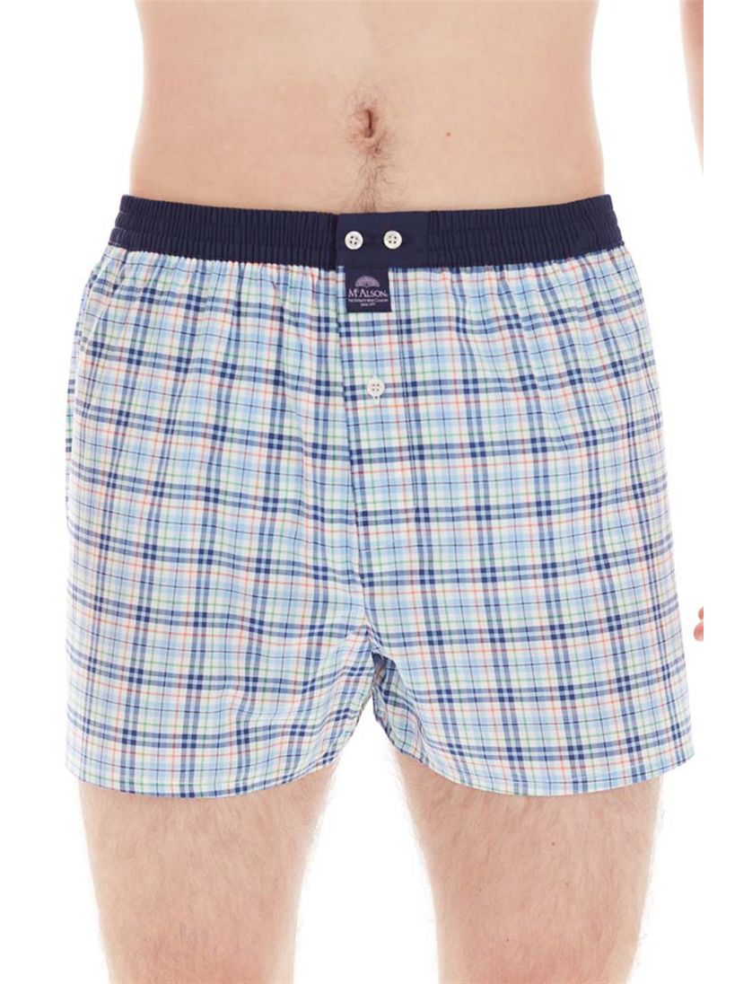 Boxershort geruit Mc Alson blauw katoen
