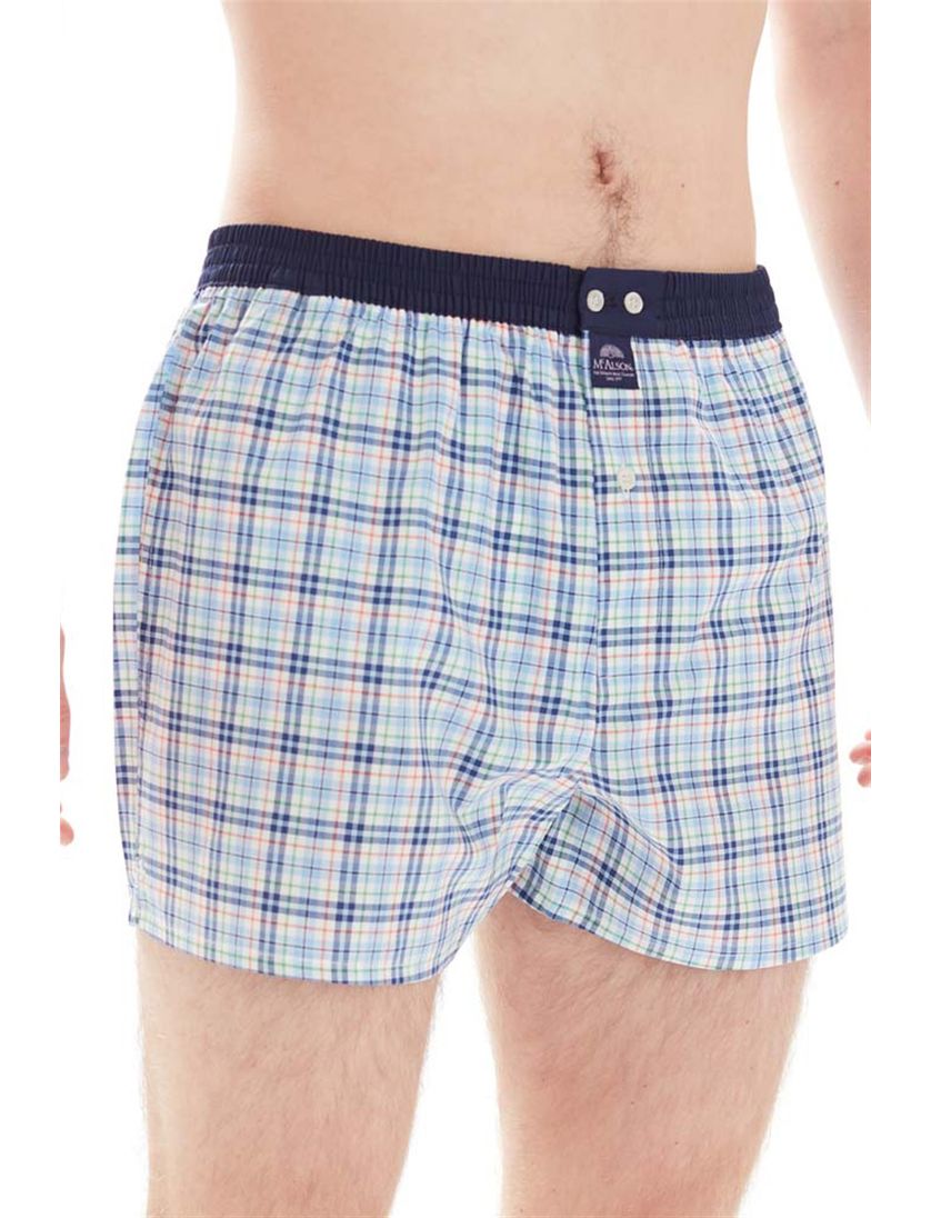 Boxershort geruit Mc Alson blauw katoen