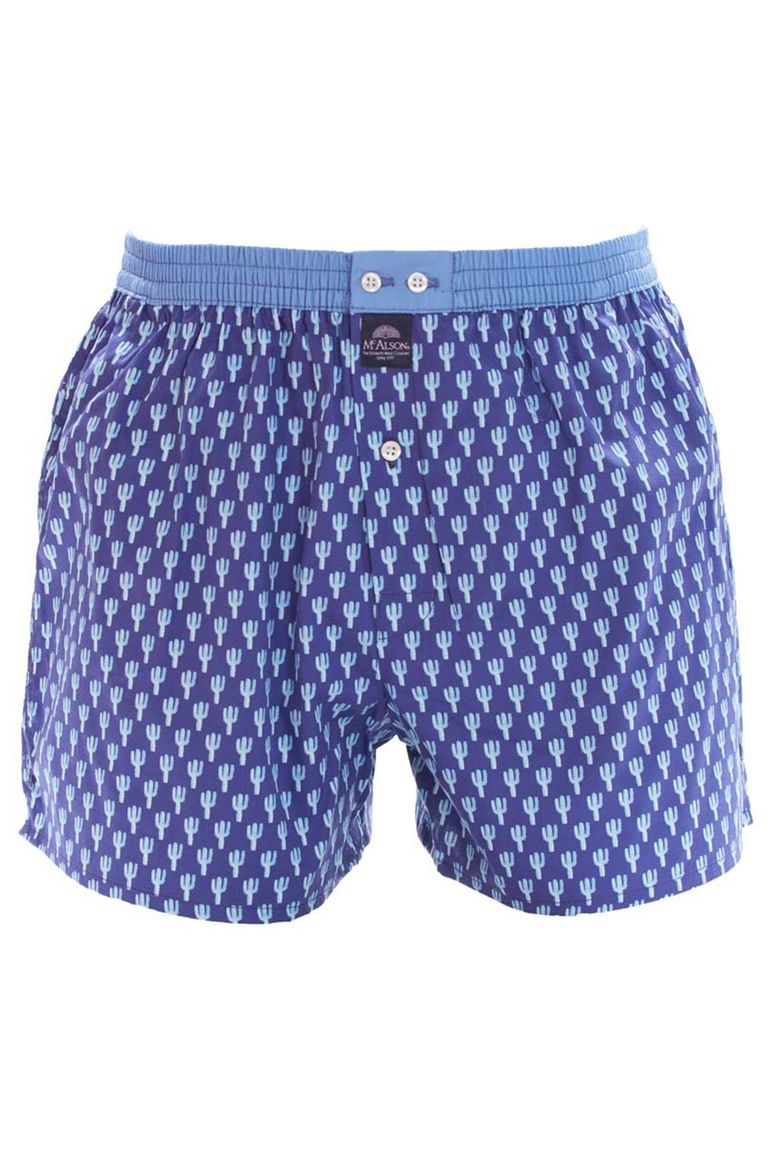 Mc Alson boxershort blauw geprint cactussen katoen