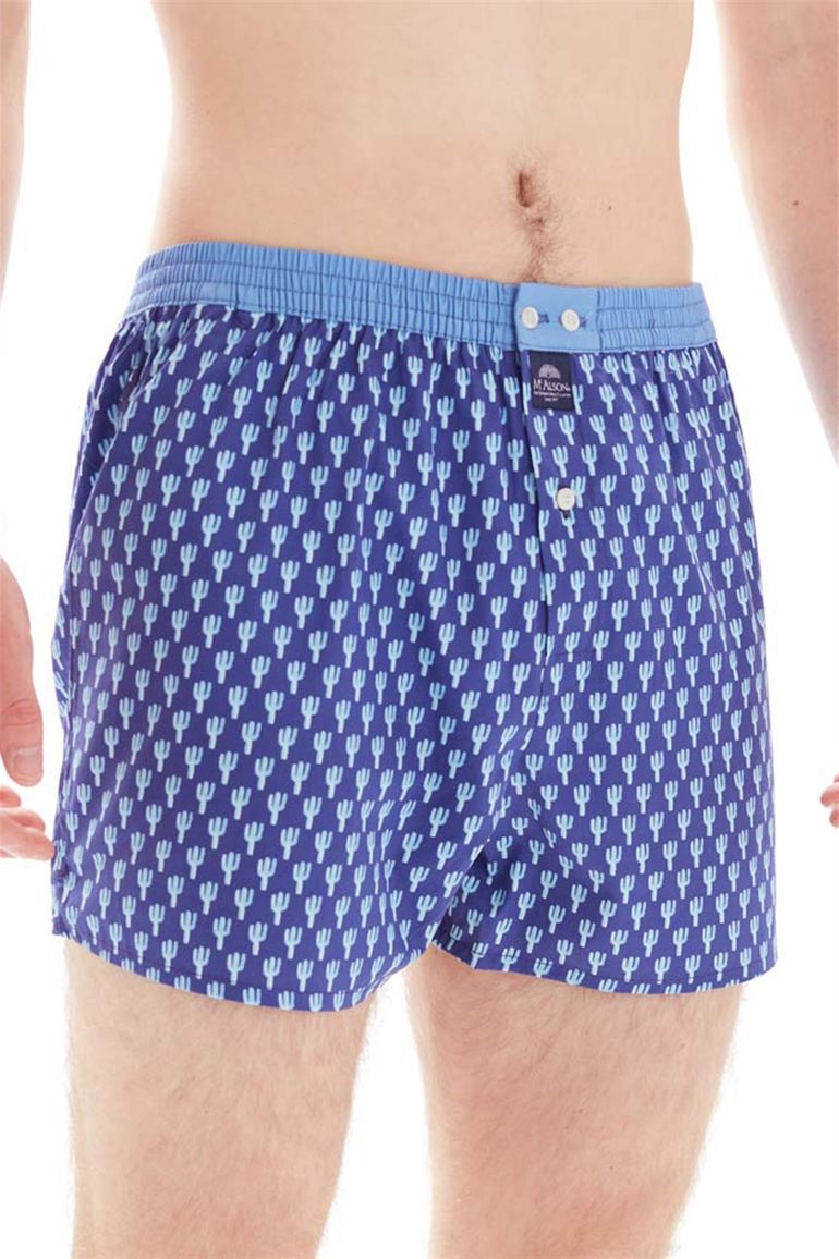 Mc Alson boxershort blauw geprint cactussen katoen