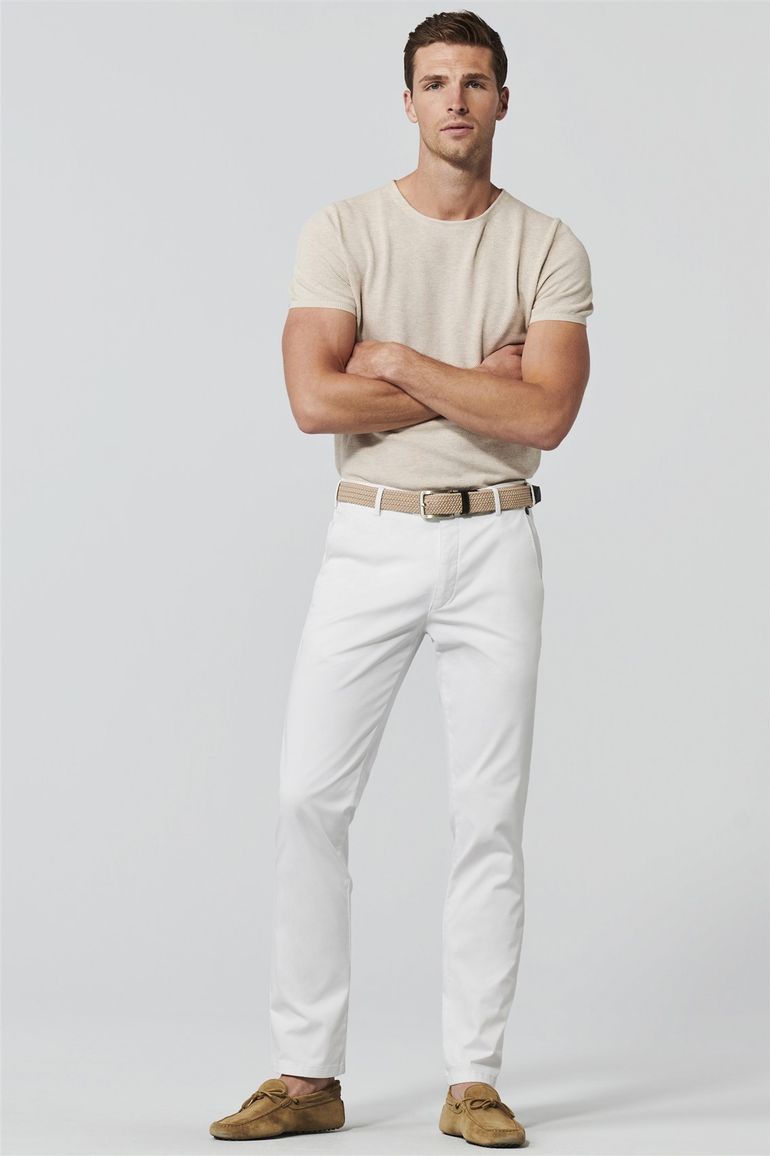 Meyer katoenen broek Roma wit effen