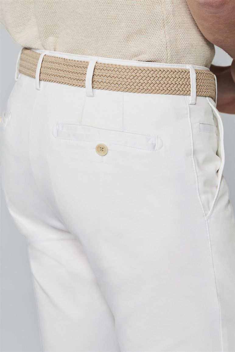 Meyer katoenen broek Roma wit effen