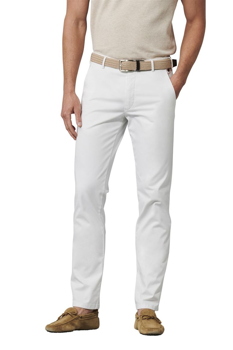 Meyer katoenen broek Roma wit effen