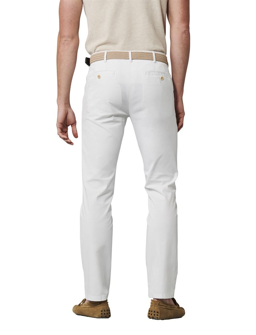 Meyer katoenen broek Roma wit effen regular fit