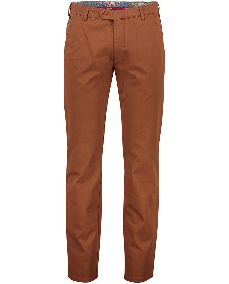 Meyer katoenen broek Roma bruin effen normale fit