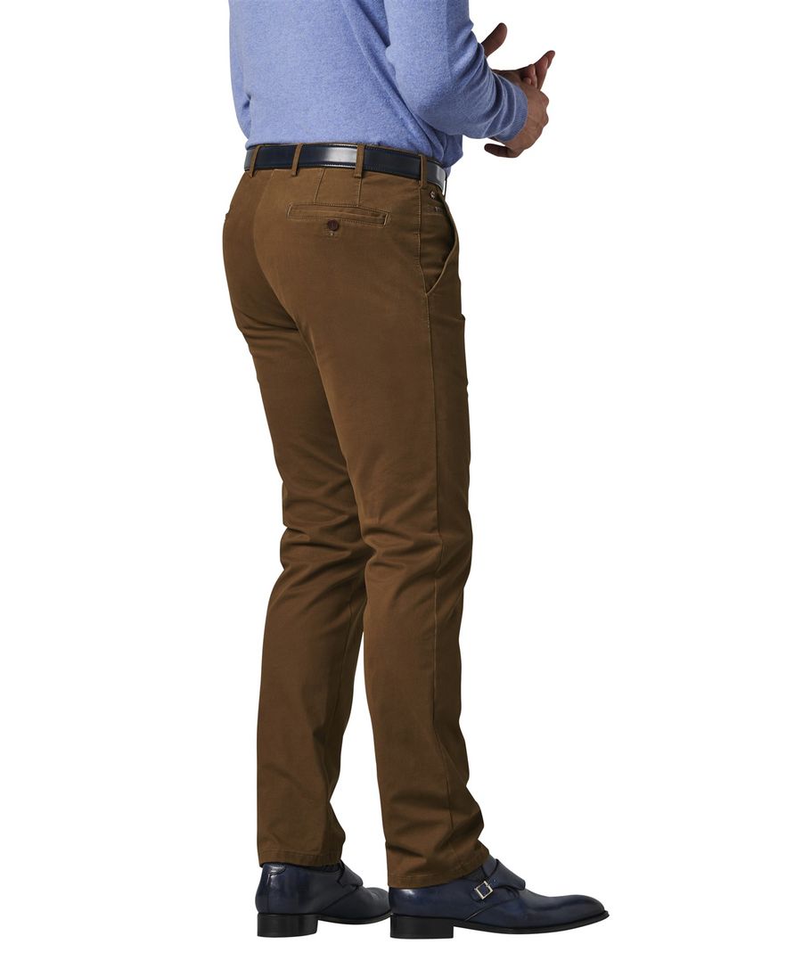 Meyer katoenen broek Roma bruin effen normale fit