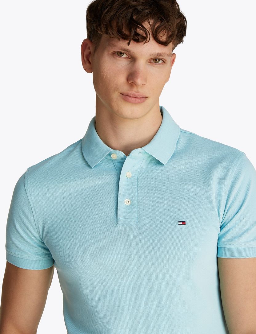Tommy Hilfiger katoenen polo slim fit lichtgroen