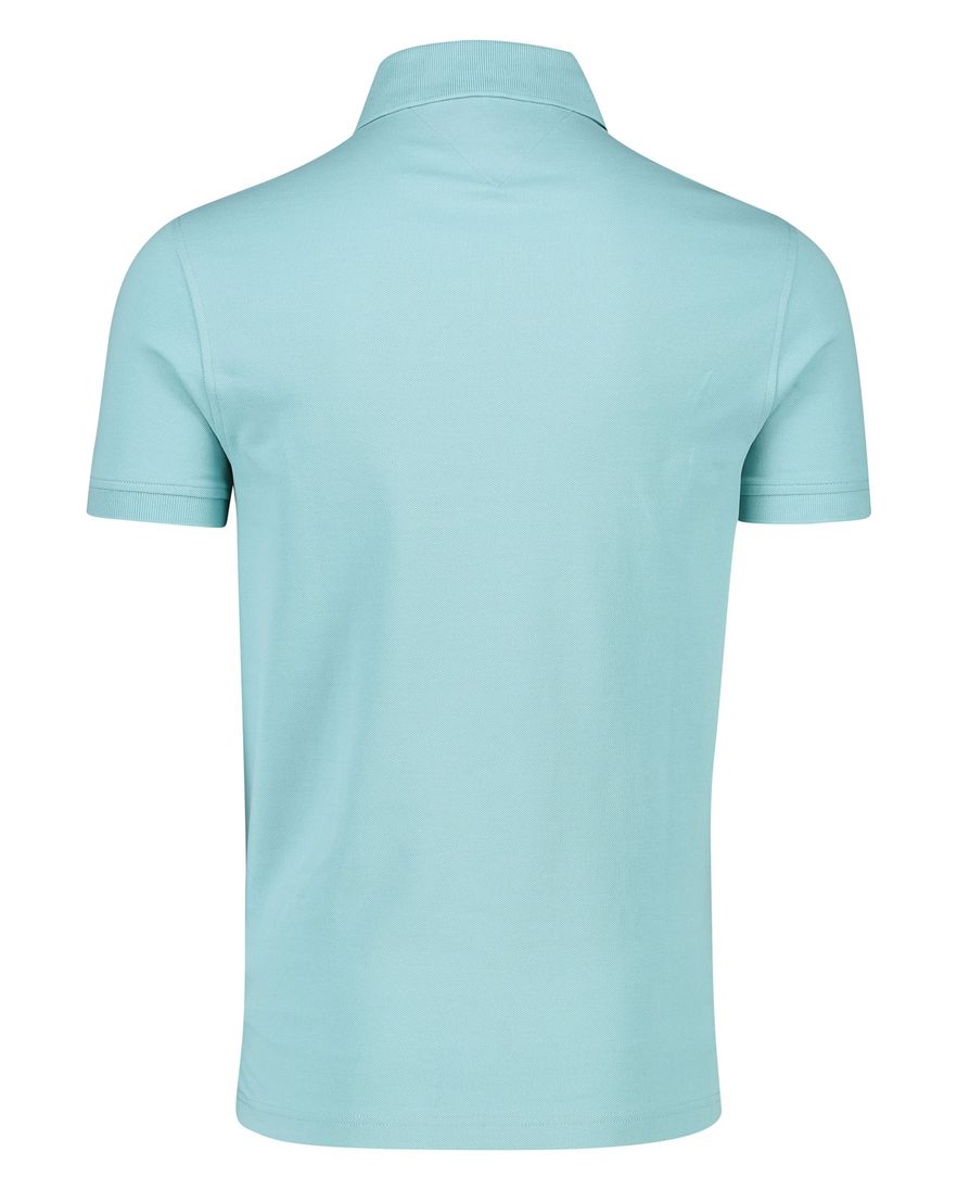 Tommy Hilfiger polo katoen slim fit lichtgroen 3-knoops