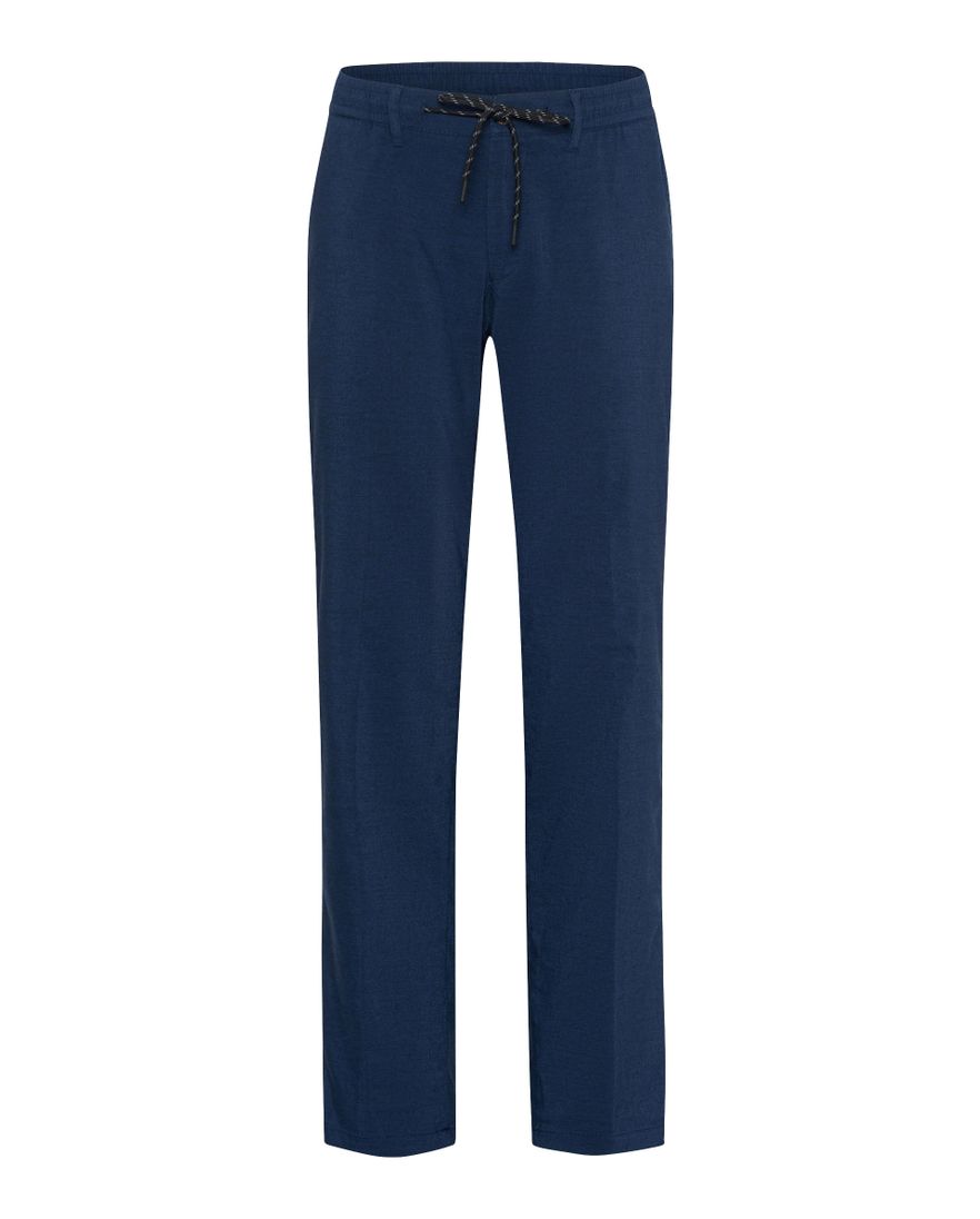 Eurex katoenen broek donkerblauw effen normale fit