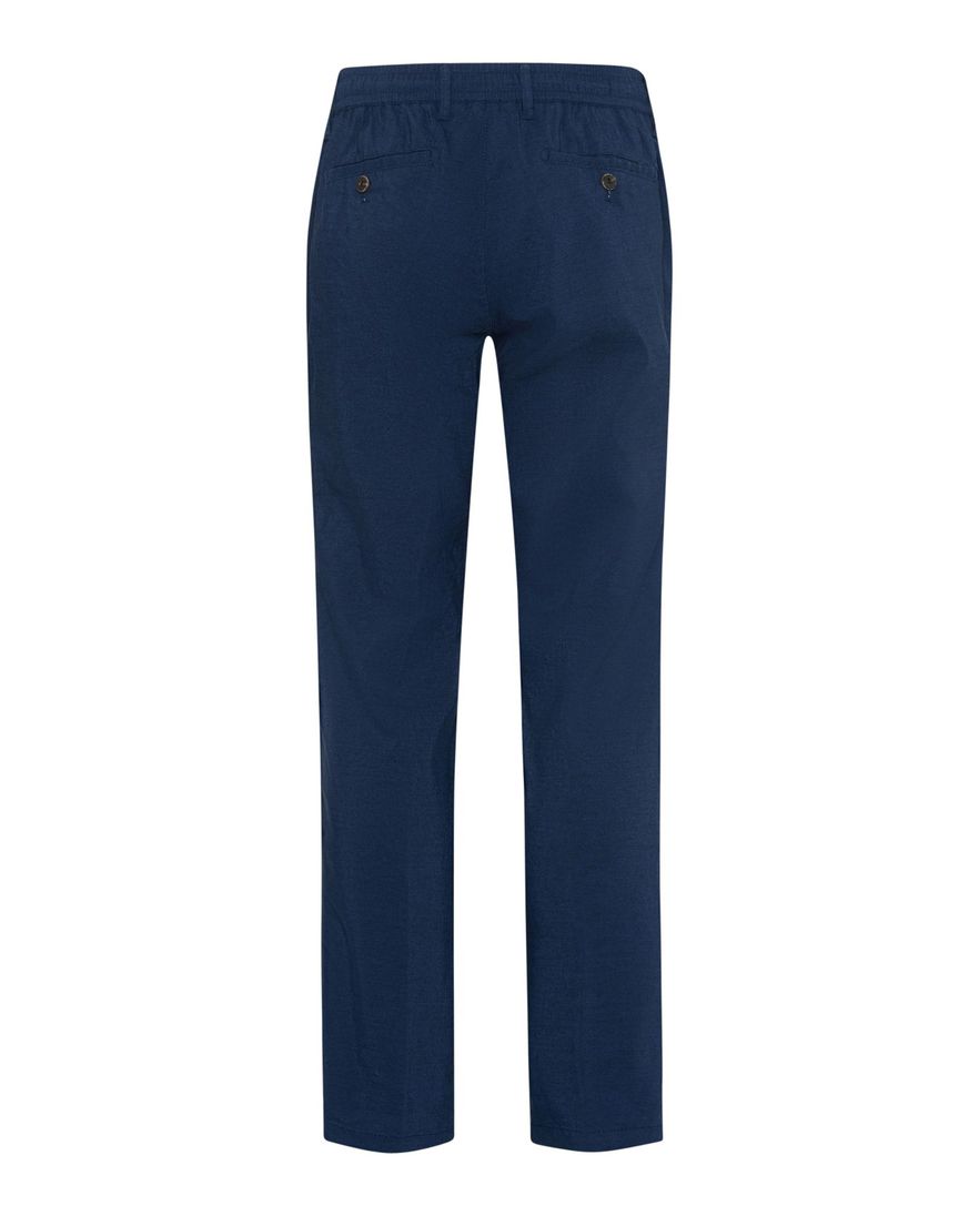 Eurex katoenen broek donkerblauw effen normale fit