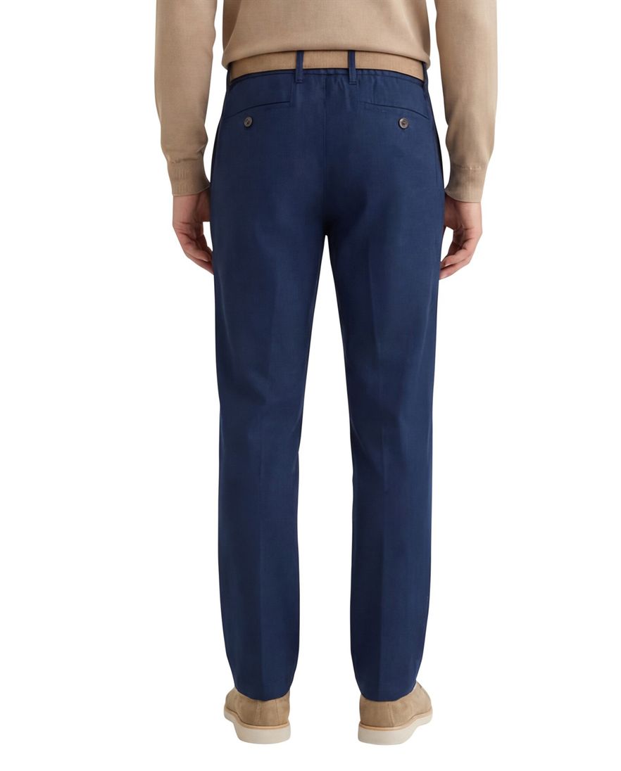 Eurex katoenen broek donkerblauw effen normale fit