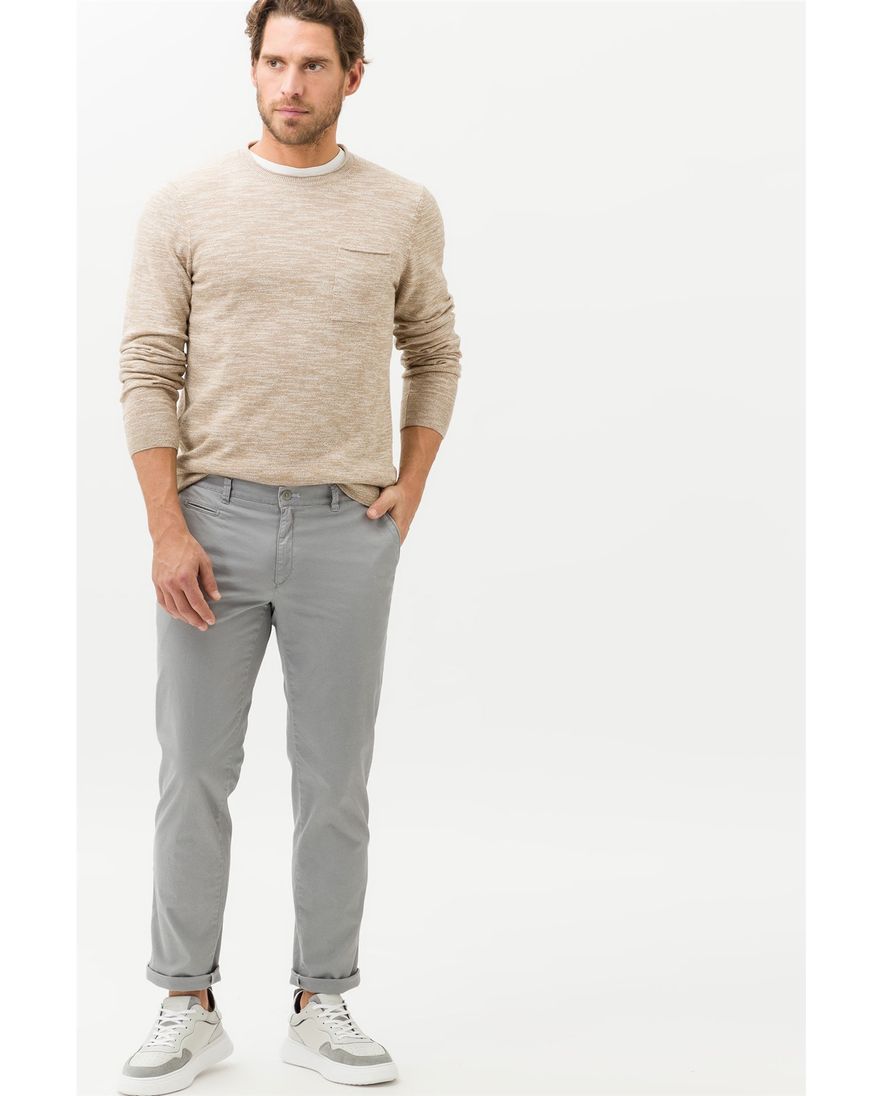 Brax katoenen broek grijs katoen modern fit