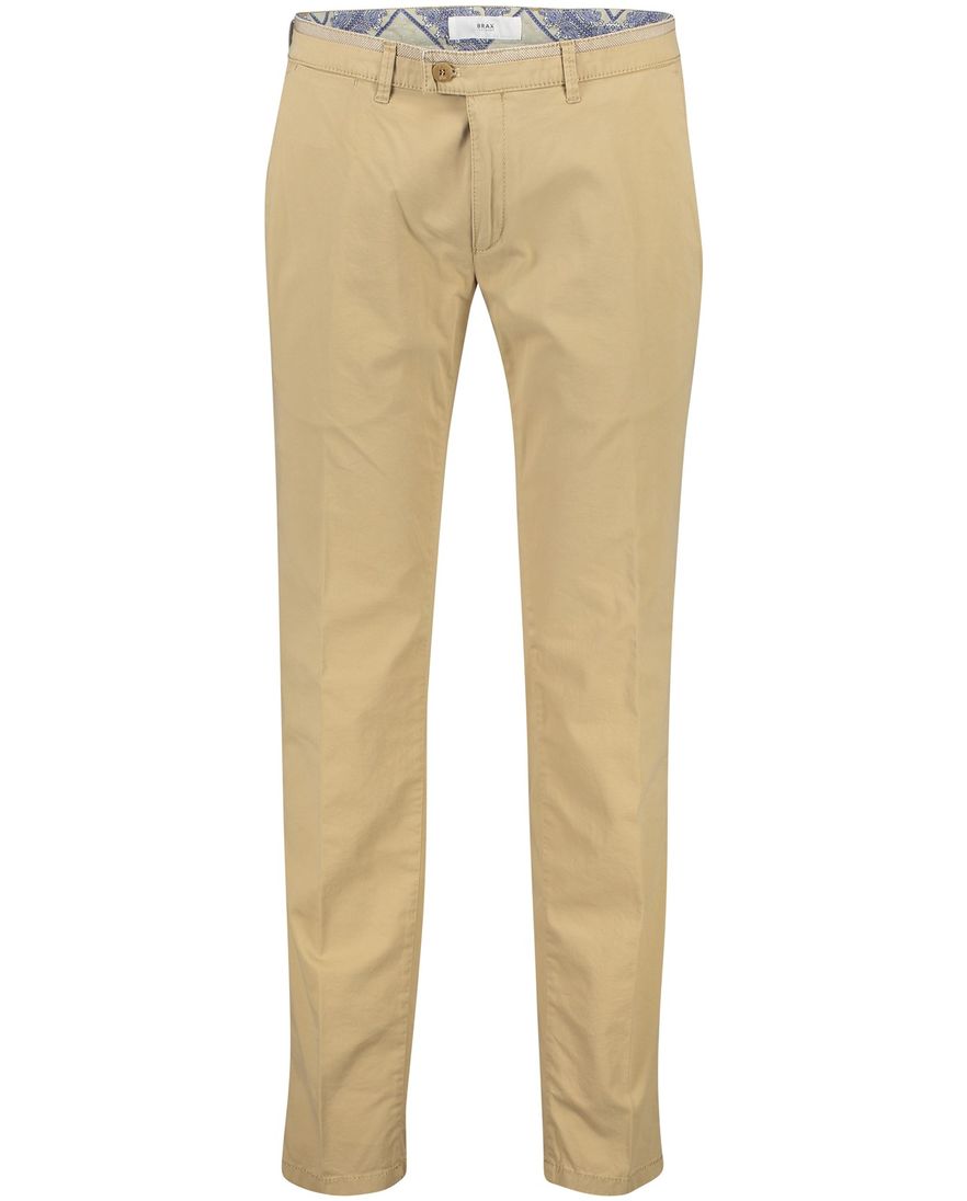 Brax katoenen broek effen camel normale fit