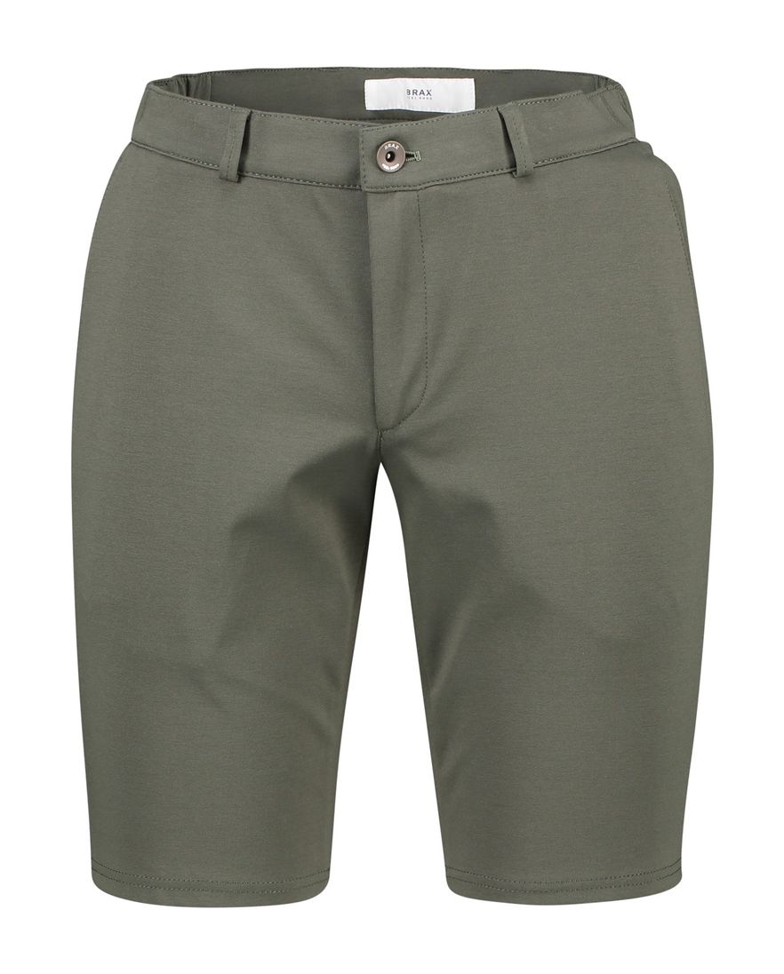 Brax Hi-Flex korte broek effen groen katoen slim fit