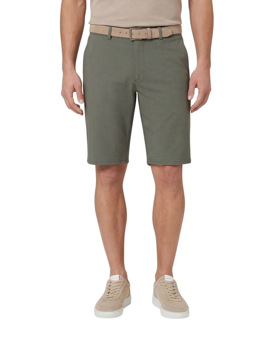 Brax Hi-Flex korte broek effen groen katoen slim fit