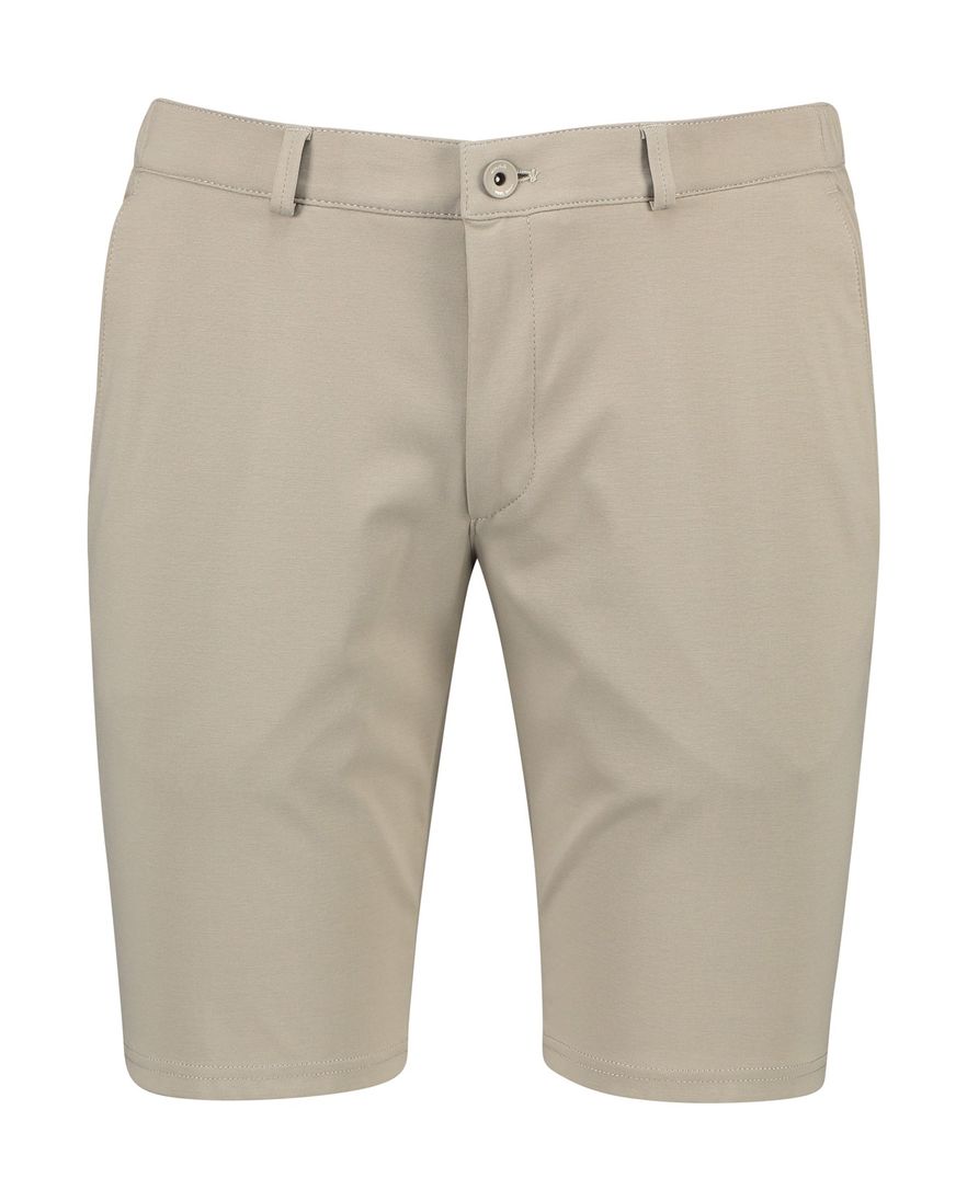 Brax korte broek effen beige katoen slim fit