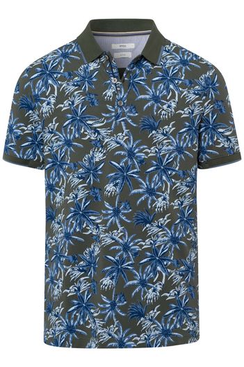 Brax Brax polo bladeren print groen